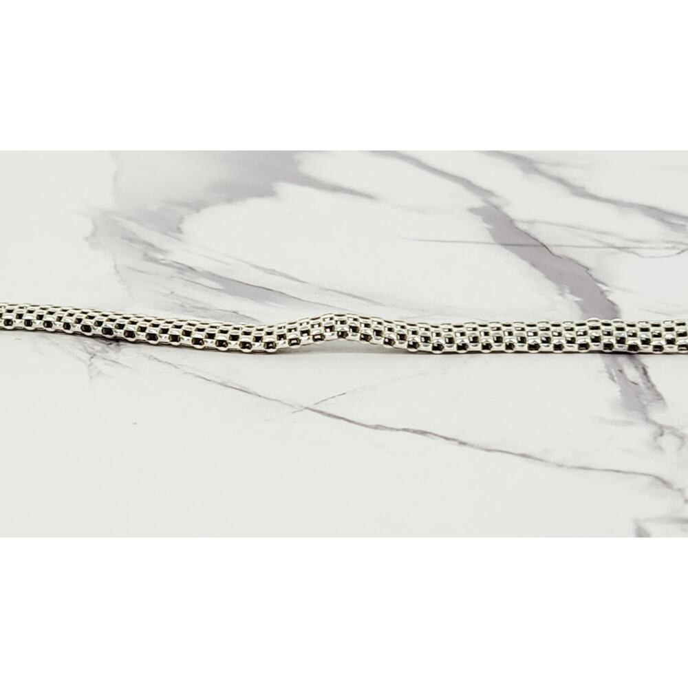 Vintage LIRM 925 Sterling Silver Woven Popcorn Mesh Chain Bracelet Italy - Picture 14 of 16